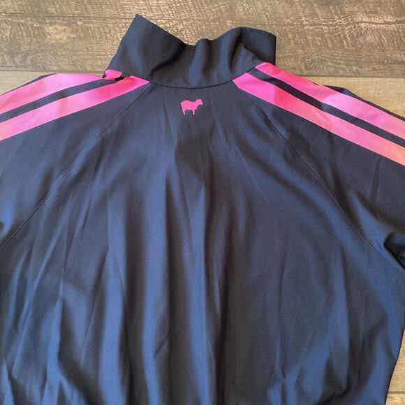 Goldsheep Clothing Women's Quarter Zip Pullover Top Black Rainbow Size M - Picture 6 of 7